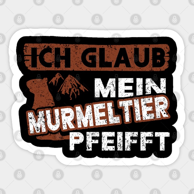 Murmeltier pfeifft Berge Natur Liebe Vintage Retro Sticker by FindYourFavouriteDesign